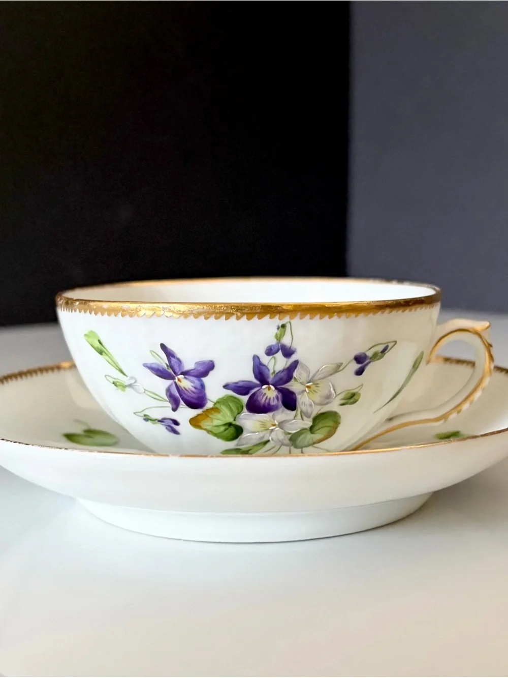Antique Violet Cup & Saucer by Royal Copenhagen